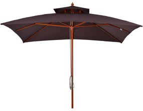Umbrela de Gradina 3x3 Metri Outsunny, 8 Lamele Acoperire cu 2 Niveluri | Aosom Romania