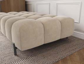 Taburet Tapitat cu Picioare Ferivo, 140x70x40 cm, beige velvet – Aura 18