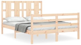 3194096 vidaXL Cadru de pat cu tăblie, 140x190 cm, lemn masiv