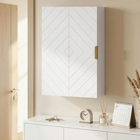 kleankin Dulap pentru Baie Suspendat cu Rafturi Ajustabile, 40x15x60 cm, Alb | Aosom Romania