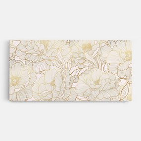 Tablou Canvas, 100x200cm, Dormitor si Living, Flori, Bujori, Golden Peony