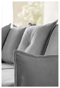 Colțar gri extensibil cu tapițerie din catifea reiată (colț variabil) Lazy Lukka – Miuform