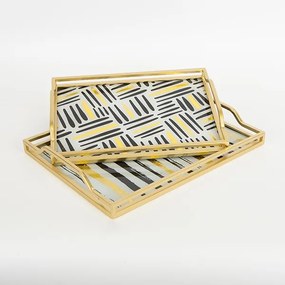 SET 2x tavă decorativă 40x30/35x25 cm auriu