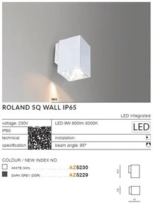 Aplica LED pentru iluminat exterior IP65 ROLAND SQ WH