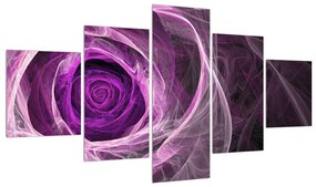 Tablou modern cu trandafir violet (125x70 cm), în 40 de alte dimensiuni noi
