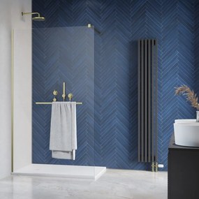 Paravan de dus tip Walk-in Radaway Modo New II cu portprosop auriu periat-transparent 135 cm sticla securizata 8 mm