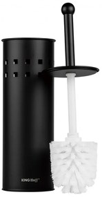 Perie pentru toaleta Kinghoff KH 1812, 39,5 cm, Metal, Negru