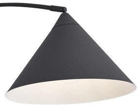 Lampă de podea retro neagră cu interior alb - Triangolo