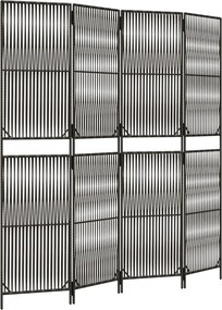 vidaXL Separator de cameră cu 4 panouri, gri, poliratan