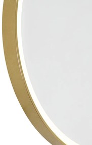 Oglindă de baie cupru 50 cm, incl. LED, cu 3 trepte de intensitate reglabile cu atingere, rotundă - Miral