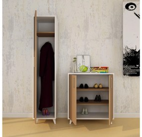 Mobilier hol Fix (Stejar + Alb). 1089049