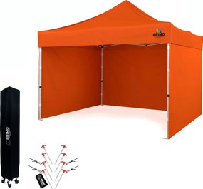 Cortină pliabilă 3x3m pentru Sărbători: Protecție impermeabilă și Asamblare rapidă - cu 3 pereți - Portocaliu