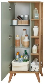 Dulap de baie verde cu aspect de lemn de stejar 51x128 cm Set 923 - Pelipal