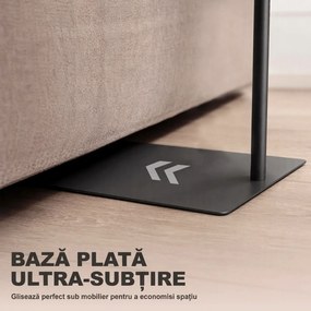 HOMCOM Lampă de Podea LED cu Cap Semilună, Înălțime și Temperatură de Culoare Reglabile, Telecomandă, Negru | Aosom Romania
