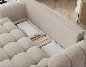 Canapea bej extensibilă cu tapițerie din țesătură bouclé 256 cm Cotonn – ELTAP