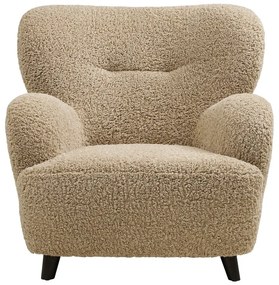 Fotoliu maro deschis cu tapițerie din țesătură bouclé Lunaro – House Nordic