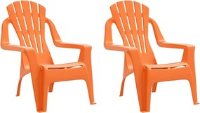vidaXL Scaune grădină copii 2 buc portocaliu 37x34x44cm PP aspect lemn