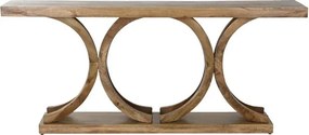 Consolă natur din lemn de mango cu design circular, „Moon"