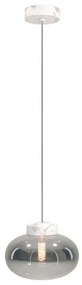 Pendul modern din sticla si marmura MOONSTONE fumuriu, alb