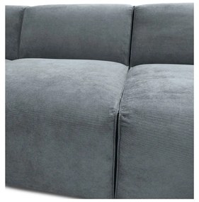 Colțar gri cu tapițerie din catifea reiată (cu colț pe partea stângă ) Sting – Scandic