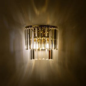 Aplică de cristal Brilagi MOZART 2xE14/40W/230V auriu