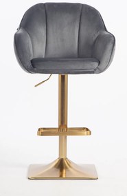HR2055KW Scaun Grafit din Catifea cu Bază Aurie