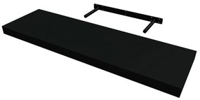 Raft de perete cu suport ascuns, 80x23.5x3.8 cm, Negru