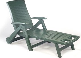 Șezlong de grădină ZIRCONE, 72×195×101 cm, verde închis I.P.A.E-Progarden