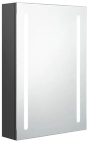326497 vidaXL Dulap de baie cu oglindă și LED, gri, 50x13x70 cm