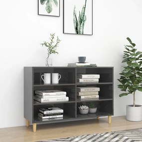 806039 vidaXL Servantă, gri extralucios, 103,5x35x70 cm, PAL