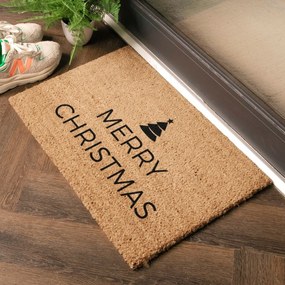 Covoraș de intrare din fibre de nucă de cocos 40x60 cm cu model de Crăciun Merry Christmas – Artsy Doormats
