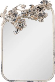 Oglinda de perete, bej, din metal, aspect vintage, 58x12x89 cm