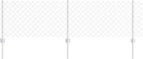 vidaXL Gard cu Stâlp Argintiu 0,6 x 10 m Oțel