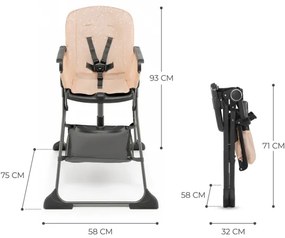 Scaun de masă pentru copii KINDERKRAFT FOLDEE roz