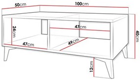 Măsuță cafea Opuncia  (alb + alb lucios + auriu). 1122778