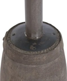 Sfeșnic de podea din lemn reciclat și metal, 26 x 26 x 100 cm, butuc de roată de car, glob din sticlă, „Candle Holder Wheel Hub"