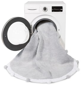 Covor pentru copii gri deschis lavabil/țesut manual din bumbac ø120 cm Bubbly – Lorena Canals