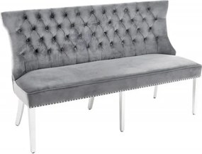 Banca de bar stil baroc Castle Deluxe 165cm, gri