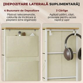 HOMCOM Comodă cu 4 sertare pliabile cu 4 buzunare de depozitare și 2 cârlige | Aosom Romania