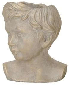 Ghiveci Lovely Boy din ciment, auriu, 14x12x18 cm