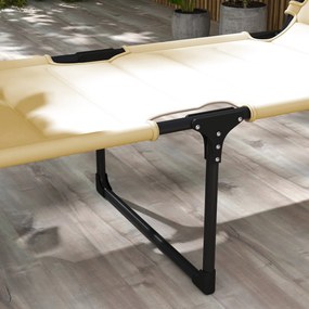 Outsunny Șezlong pliabil cu copertină, perniță reglabilă pentru cap din țesătură Oxford 70 x 200 x 45 cm crem | Aosom Romania