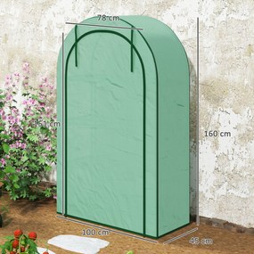 Outsunny Seră pentru Grădină cu 4 Niveluri, Ușă Batantă și 14 Catarame din Plastic, 100x45x160 cm, Verde | Aosom Romania