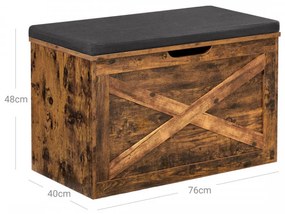 Bancuta Hol cu Spatiu de Depozitare, Maro Rustic, PAL