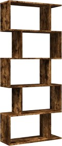vidaXL Bibliotecă/separator 5 niveluri stejar fumuriu 70x24x161cm lemn