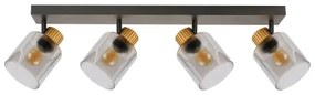 Brilagi - Plafonieră HYGGE cu 4 spoturi, 4xE14/15W/230V, negru/fumuriu
