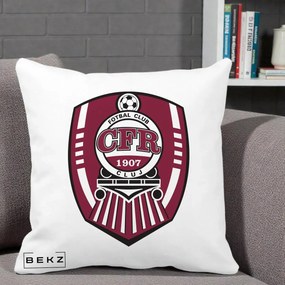 Perna Personalizata CFR Cluj Fotbal Club 1907, 40x40 cm, Alba Mata, Husa Detasabila, Perna Inclusa, BEKZ®