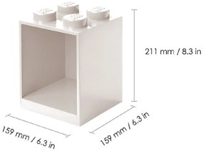 Set 2 rafturi de perete pentru copii LEGO® Brick, alb
