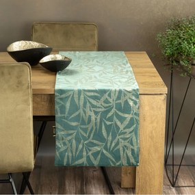 Traversa pentru masa din catifea cu imprimeu mentolat Lățime: 35 cm | Lungime: 180 cm