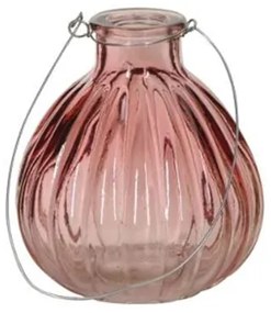Vaza Daisy din sticla, roz, 7x8 cm