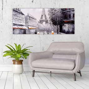 Tablou - Pictură în ulei, Paris (120x50 cm)